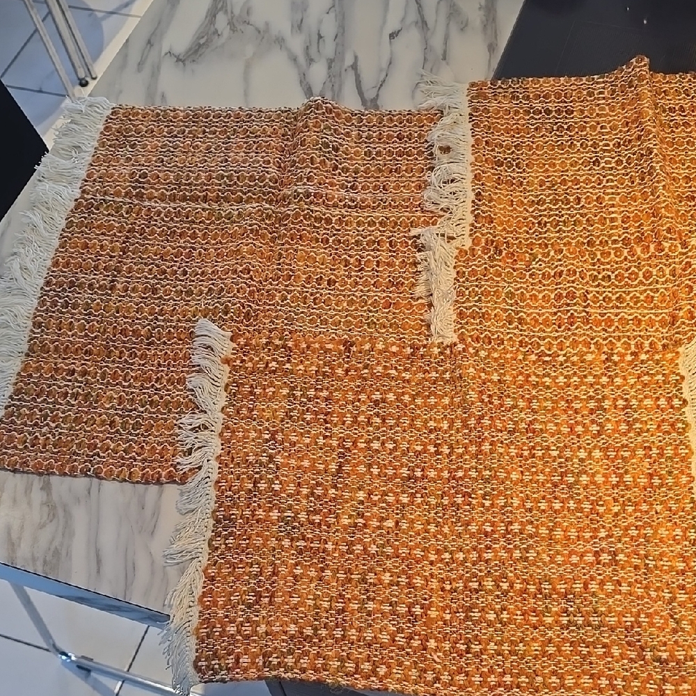 Vintage 70's Orange and White Table Mats